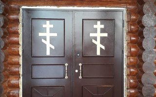 дверь двустворчатая стальная с порошковым напылением