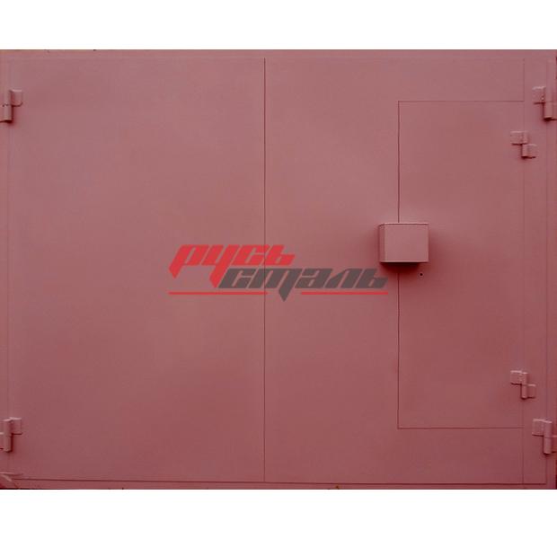 металлические ворота гаражные с защитным кожухом для замка модель ВГМ - 20